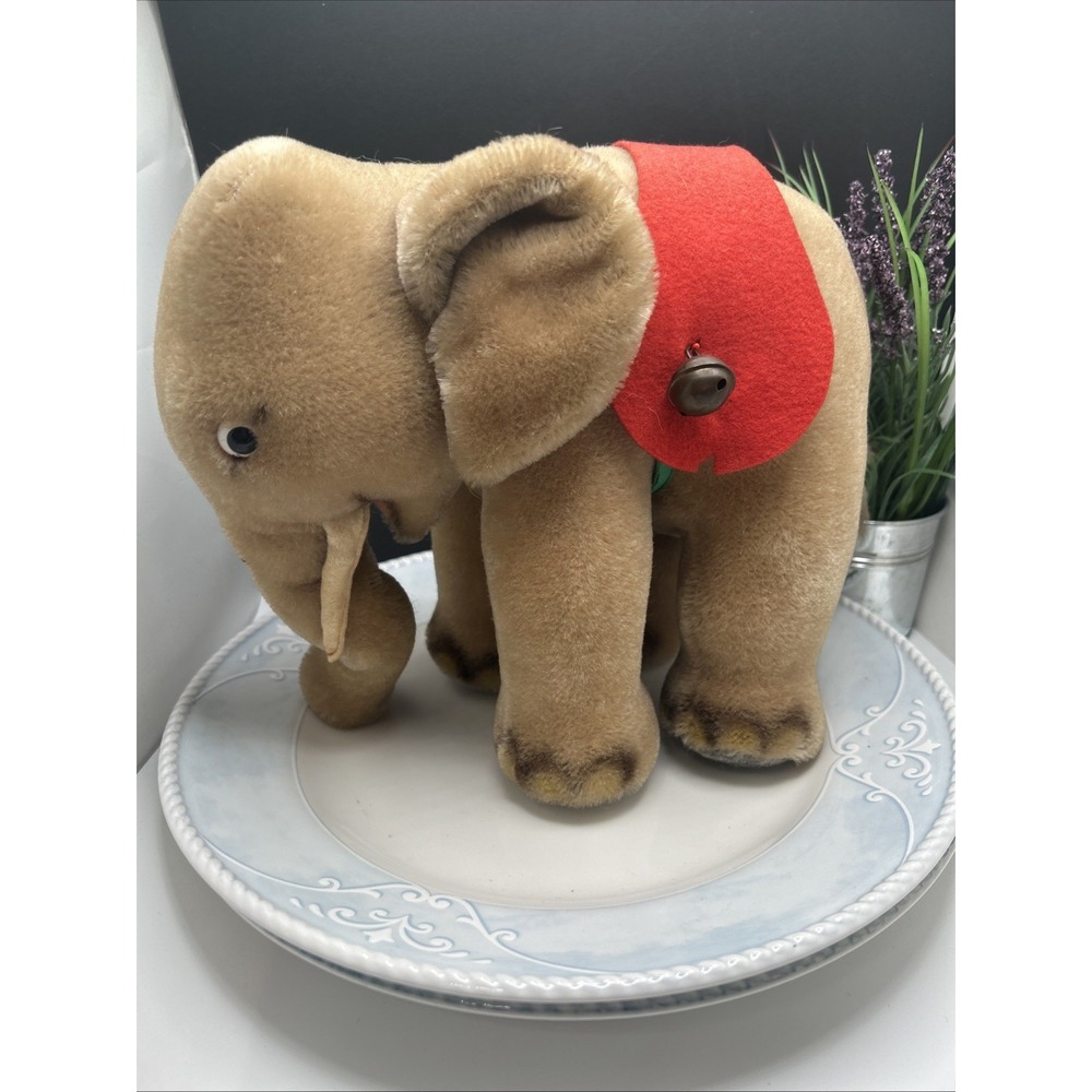 Vintage Steiff Elephant, Saddle With Bells, Made In Germany